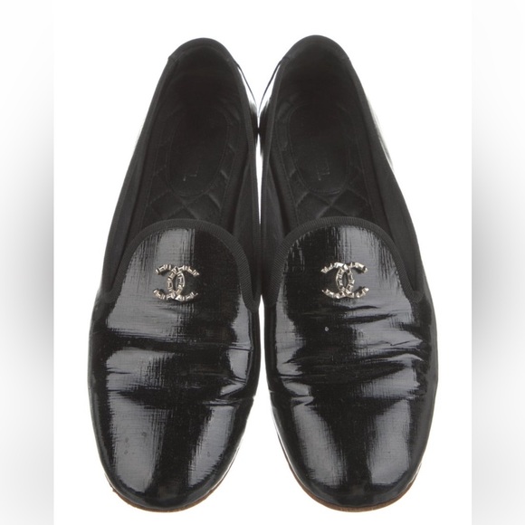 Chanel textured patent Black Loafers 2016 size 40 - Picture 1 of 3